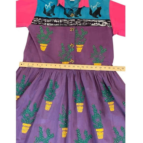 Portable Art by Robin Brown Hand-Painted Dress, 1988 Vintage One of a Kind Large - Picture 10 of 16